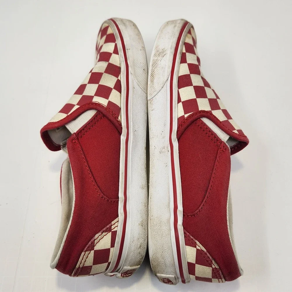 Vans Red and White Checkered Athletic Shoes - Picture 9 of 10